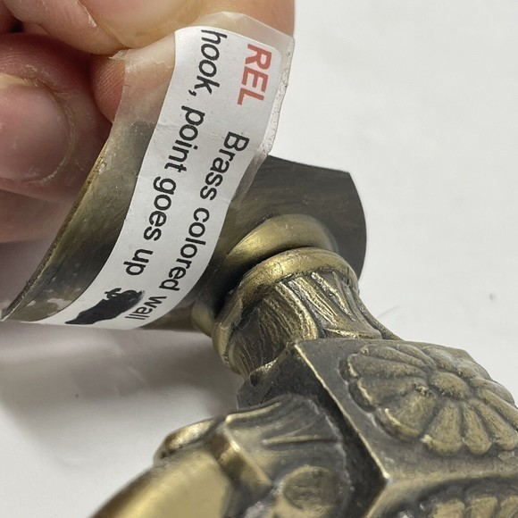 2 REL Brass‎ Colored Wall Hook Hanger Curtain Tie Back Hook 6” - Picture 6 of 12